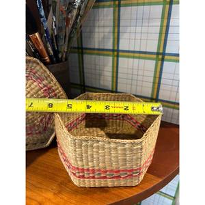 Panier de rangement tissé en herbe de mer en gros fait à la main de forme hexagonale avec poignée la plus vendue - Product Image 3