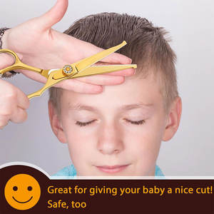 Venta caliente profesional japonés diestro 440C hoja afilada de acero inoxidable puntas redondeadas de seguridad tijeras de pelo de mango largo - Product Image 6