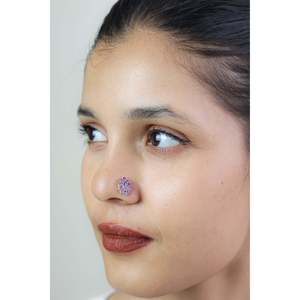 Pendiente de Nariz Vintage de Plata 925 con Rubí Nazakat y Diseño Paisley, Joyería de Aleación para Niños, con Circonitas y Cristales - Product Image 1