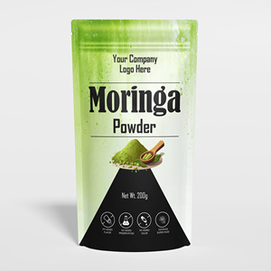 Pochette anti-odeurs imprimée sur mesure de poudre de moringa biologique pure à 100% supplément naturel pour le soutien du métabolisme et le bien-être - Product Image 4