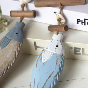 Décoration murale en bois de poisson méditerranéen, bleu apaisant, avec étoile de mer et corde nautique, art mural rustique côtier, artisanat en bois - Product Image 6