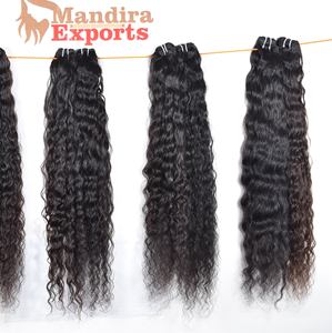 100% brut non transformé vierge naturel noir couleur bouclés cuticule aligné faisceaux indien Temple Extensions de cheveux humains - Product Image 4