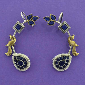 Boucles d'Oreilles Classiques Oxydées avec Placage 2 Tons Bijoux de Mode Artificiels Grossistes Directs en Inde - Product Image 2