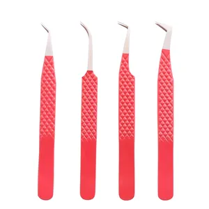 Pince à épiler en acier inoxydable de marque privée et de boîte d'emballage Pince à épiler d'extension de cils de qualité professionnelle en L - Product Image 1