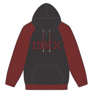 Año de Fundación KAP Jersey negro Sudadera con capucha Granate Mangas raglán Mezcla de algodón Ropa de fraternidad griega Divine Nine HBCU Griego - Product Image 2