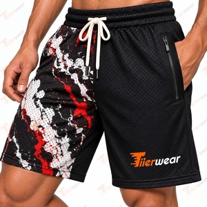 Shorts en maille sublimée personnalisés pour hommes, vente en gros, basketball, gym, entraînement, athlétisme, course à pied, vêtements de sport, séchage rapide, respirant, polyester - Product Image 3