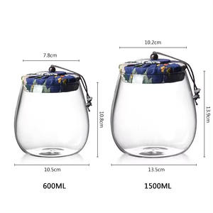 ขวดโหลแก้วบอโรซิลิเกตทรงสูงพร้อมฝาจุกไม้ก๊อกขวดโหลแก้วใส่ผลไม้แห้งสินค้ามาใหม่ - Product Image 4