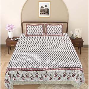 Ensemble de draps de lit super king size en coton 100% vert à fleurs avec 2 taies d'oreiller (SHKV1093) - Product Image 2