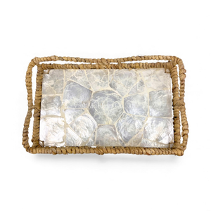 Bandeja Moderna de Nácar con Borde de Jacinto de Agua para Decoración del Hogar, Servir Alimentos, Procedente de Vietnam - Product Image 3