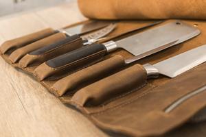 PK ligero de cuero genuino Vintage Chef cuchillo bolsa/Color rollo nuevo modelo personalizado () duradero OEM garantía de 3 años - Product Image 4