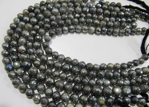 Labradorita Natural Mystic AB Recubierto de Plata Facetado Redondo 8 a 10mm Cuentas Hebras 8 pulgadas de Largo - Product Image 2