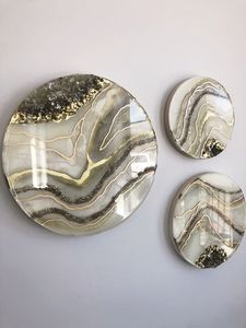 EFFECTS Sous-verres en résine de luxe faits à la main Tampons carrés de couleur personnalisables pour ensemble de Table de tapis de cuisine Meilleur prix - Product Image 6