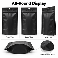 Groothandel Luxe Polyethyleen Zwarte Op maat gemaakte Logo-druk Mat Zwart Vochtbestendige Ritszak Staande Pouch PET/PE Zak voor Huisdierenvoer