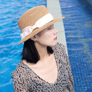 Elegant Wholesale Boater <b>Straw</b> <b>Hat</b> Feminine Bow Good Sun Protection 2026 for All Seasons Made Grass for Daily Party Use Travel - Product Image 4