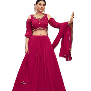 El último diseñador Pure Faux Georgette Hand Work Lehenga Choli de Fab Zone - Product Image 1