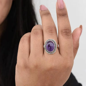 New Arrival Oval Amethyst Design Stackable Ring 925 Silver Factory Wholesale Bulk <b>Handmade</b> <b>Jewelry</b> - Product Image 4