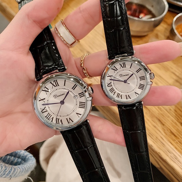 Aimgal 32 40mm Couple Quartz Movement Watch Luxury Roman Scale Business Style Fashionable 3ATM Waterproof Luxury Maillard