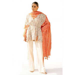 Traje de 3 Piezas para Mujer con Estampado Floral y Cuello Bordado CL-62150 - Product Image 3