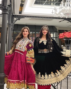 Vestidos de Novia Étnicos Vintage de Chifón de Manga Larga para Niñas Afganas con Bordado Colorido - Product Image 2