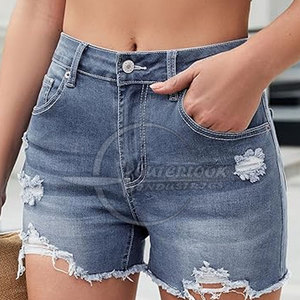 Plus Size <b>High</b> <b>Waist</b> Women's <b>Jeans</b> <b>Shorts</b> Comfortable and Breathable Sustainable Fashion Hot Sale - Product Image 3