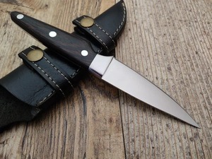 Cuchillo de hoja de acero D2 hecho a mano con mango de madera OEM personalizado compatible con DIY Camping Skinner caza actividades al aire libre - Product Image 6