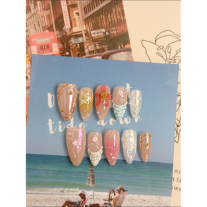 Coral Breeze - Uñas Postizas con Elegante Diseño Coral para Realzar las Uñas - Product Image 3