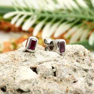 <b>Red</b> Garnet Gold Stud <b>Earrings</b> January Birthstone Fine Jewelry Elegant Women Gift <b>Earrings</b> - Product Image 3