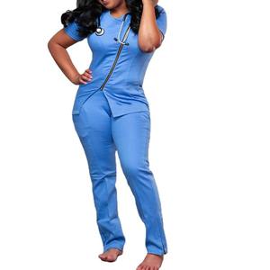 Gommage d'allaitement unisexe personnalisé, multicolore, fermeture à glissière complète, col montant, uniformes à manches courtes, nouveau design - Product Image 1