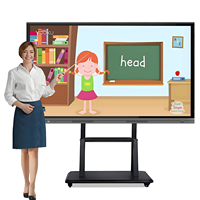 Tableau blanc interactif intelligent LED tactile 4K 20 points de 65 pouces personnalisé pour une utilisation en classe