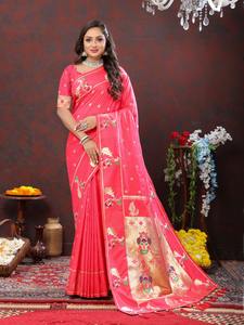 Dernier créateur Soft Silk Zari Weaving Border Saree by Fab Zone Indian & Pakistani Clothing - Product Image 3