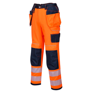 <b>Men's</b> Durable Fluorescent Polyester Hi-Vis Reflective Thermal Safety <b>Work</b> <b>Trousers</b> with Reflectors - Product Image 3