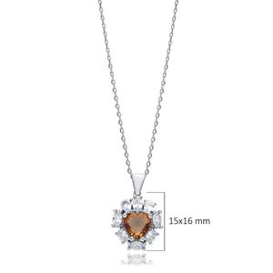 Coeur Design Charme Sultanite Pierre Collier 925 En Argent Sterling Fine Turc À La Main En Gros Bijoux - Product Image 2