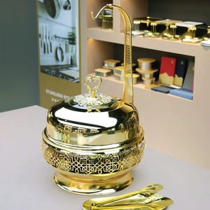 Exquisito Plato Calentador de Oro de Lujo, Perfecto para Eventos de Catering, Recepciones en el Hogar y una Experiencia Gastronómica Premium de la India - Product Image 1