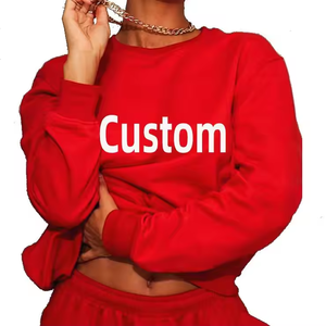 Sudadera Casual de Invierno 2025 para Mujer, Cuello Redondo, Personalizable al por Mayor, Diseño Sólido, Tejido de Punto con Spandex/Algodón, Manga Murciélago - Product Image 1