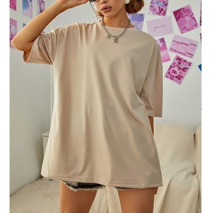 Camisetas de algodón antiarrugas de último diseño para mujer, camisetas de cuello redondo cortas informales con servicios OEM de buen Material de baja tasa - Product Image 4