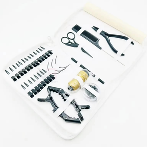 New Arrival High Quality Durable Hair Extension Tools Kit Sustainable Pliers & <b>Tape</b>-Plier Loop Hook Clip Box Needles comb - Product Image 1