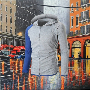 Autumn Hoodies Regular Fit Casual Hooded Sweatshirts Waterproof Anti-Pilling Beaded Silicone Printing Polyester/Cotton Solid - Product Image 1