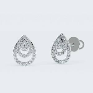 10k Or Massif Coupe Ronde Lab Grown Diamant Boucles D'oreilles Vis Retour Boucles D'oreilles Lab Diamant Halo Boucles D'oreilles CVD Diamant - Product Image 1