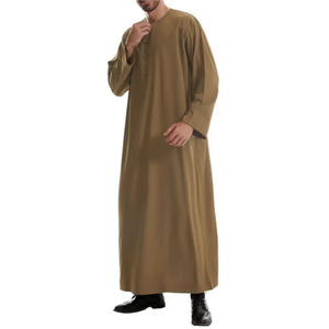 Dubaï Hommes à manches longues Thobe Respirant Casual Dresses Moyen-Orient Islamique Vêtements Jubba pour Saoudien Respirant Plus Size - Product Image 4