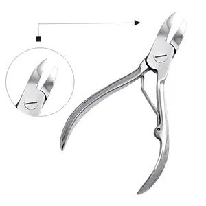 High Quality Toenail Nippers Stainless steel Lap Joint Single Spring Textured Handle More Grip Nail Cutter Pliers