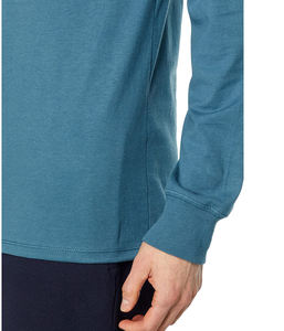 <b>mens</b> navy blue dark blue plain solid blank casual regular fit <b>long</b> <b>sleeve</b> tshirt crewneck basic tee <b>top</b> - Product Image 6