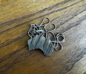 Collar con colgante de mapa de Australia en acero de Damasco esmaltado con cadena de eslabones, collares con dije de la bandera nacional australiana, collar hecho a mano - Product Image 5