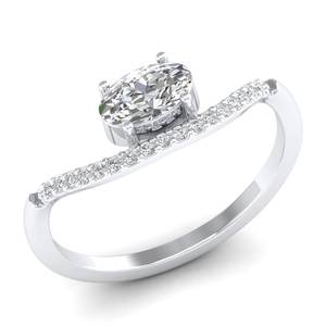 REYES diseño clásico 14K 18K oro blanco laboratorio crecido diamante anillo para mujer venta al por mayor regalo de compromiso personalizado joyería fina - Product Image 2