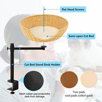 Cadre en acier Hauteur réglable 360 Perchoir de chat rotatif Nid de lit de bureau avec fabrication artisanale