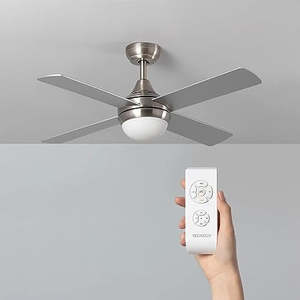 Ventilateur de plafond LED Nickel 110 cm avec lumière - Product Image 1