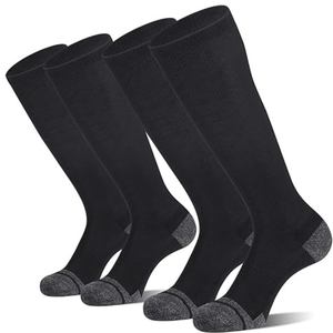 Knee High Customizable Sports <b>Socks</b> 100% Cotton Breathable Solid <b>Black</b> for Soccer Baseball Rugby Summer Use Unisex Adults Youth - Product Image 3