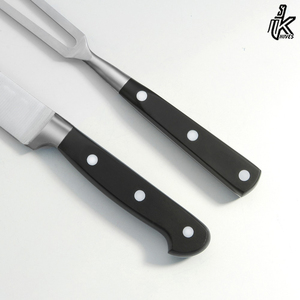 Ensemble de couteaux de barbecue en acier inoxydable 2 pièces avec manche en bois, couteau de camping et de cuisine, écologique, personnalisable OEM - Product Image 3