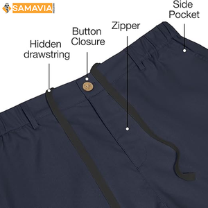 Samavia กางเกงขาสั้นผ้าฝ้ายเบอร์มิวดาสำหรับผู้ชายทรงพอดีตัวฤดูร้อนผ้าระบายอากาศได้ดีโลโก้ออกแบบได้ตามต้องการ - Product Image 4