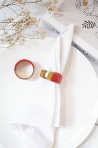Porte-serviettes en corne de buffle, forme ronde, porte-serviettes pour hôtels de luxe, restaurants et tables de mariage, haute qualité - Product Image 2