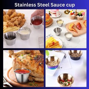 Grande quantité vente Gadgets de cuisine en acier inoxydable bol à Sauce nourriture Snack bol assaisonnement conteneur Sauce tasse Table Serveware - Product Image 4
